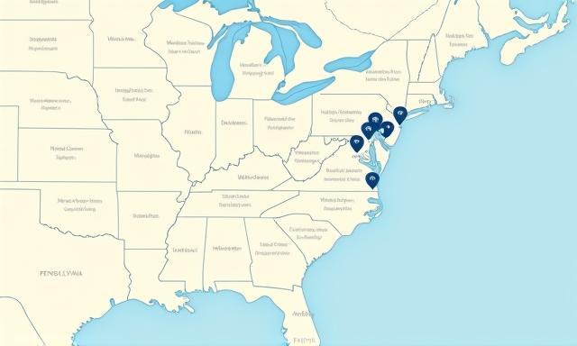 Map of Mid-Atlantic service area