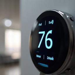 Smart thermostat close-up